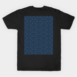 Seikaiha Blue Japanese waves style T-Shirt